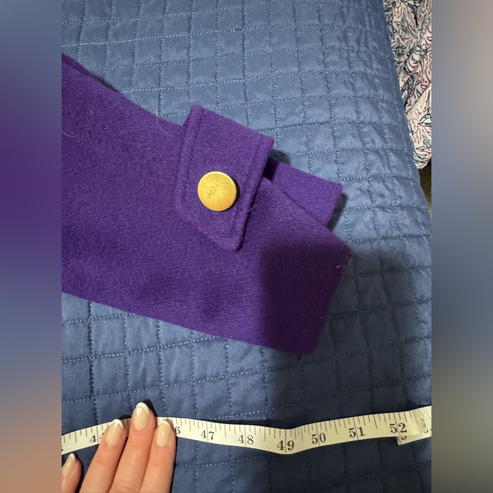 Vintage Portrait 100% Wool Purple Women's Coat - Picture 8 of 15